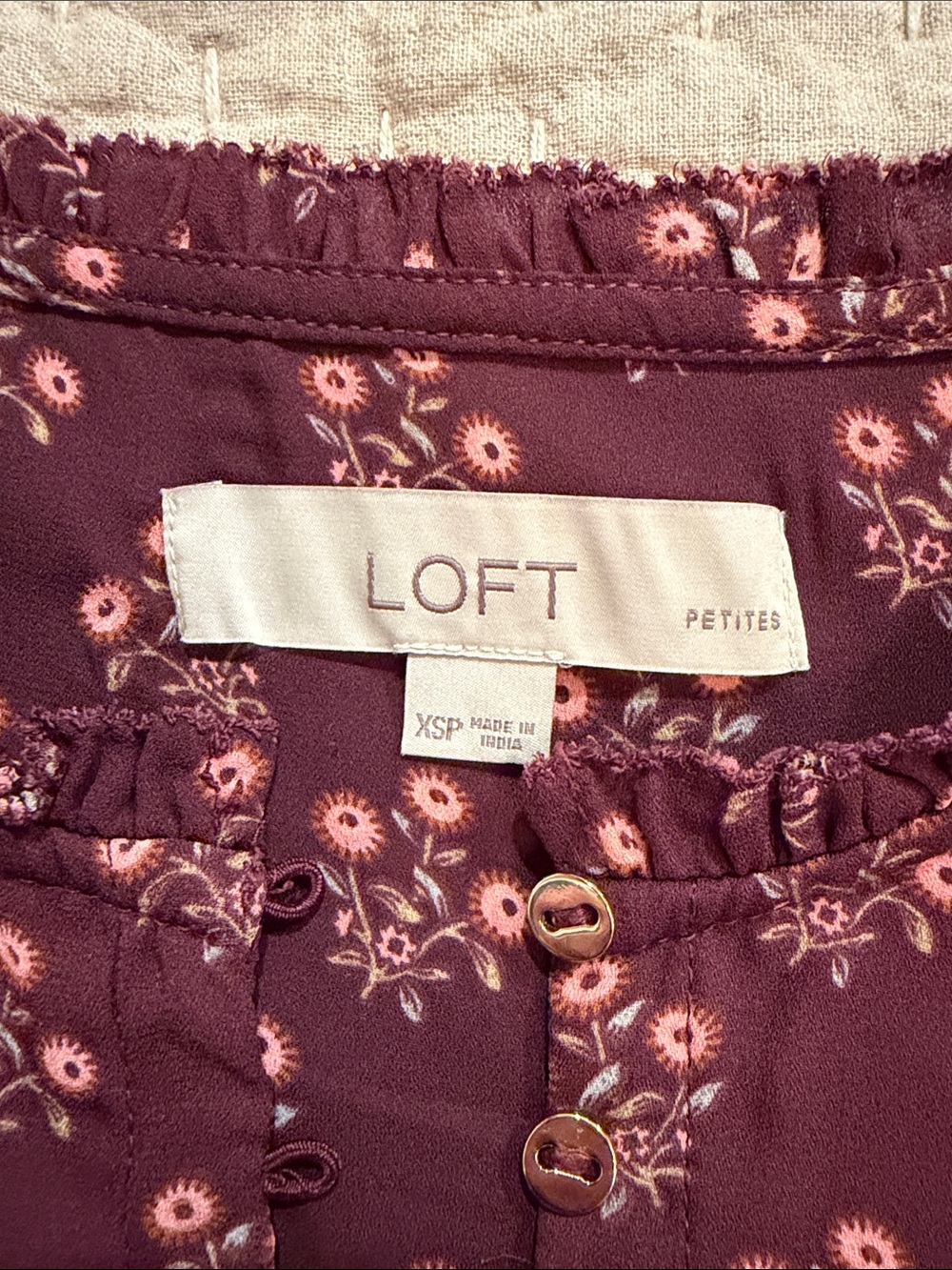 LOFT Floral Ruffle Sleeve Top - Picture 2 of 6